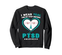 Indosso Teal per la mia matrigna PTSD consapevolezza Felpa