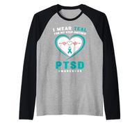 Indosso Teal per la mia matrigna PTSD consapevolezza Maglia con Maniche Raglan
