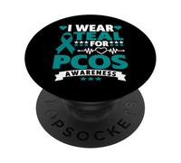 Indosso Teal per la sindrome dell'ovaio policistico della consapevolezza della PCOS PopSockets PopGrip Adesivo