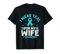 Indosso Teal Per Mia Moglie PTSDAwareness Veterano Militare Maglietta