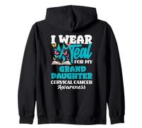 Indosso Teal per mia Nipote per la consapevolezza del Cancro cervicale Felpa con Cappuccio
