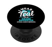 Indosso Teal per mia nipote per la consapevolezza del cancro cervicale PopSockets PopGrip Adesivo