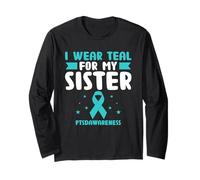 Indosso Teal Per Mia Sorella PTSDAwareness Veterano Militare Maglia a Manica