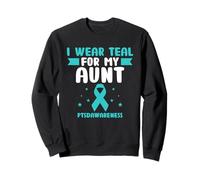Indosso Teal Per Mia Zia PTSDAwareness Veterano Militare Felpa