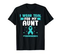 Indosso Teal Per Mia Zia PTSDAwareness Veterano Militare Maglietta