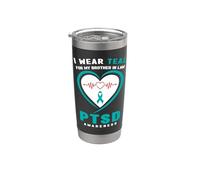 Indosso Teal per mio cognato PTSD Awareness Bicchiere termico in acciaio inox doppia parete