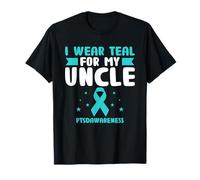 Indosso Teal Per Mio Zio PTSDAwareness Veterano Militare Maglietta