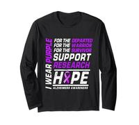 Indosso un nastro viola per concludere il mese della consapevolezza dell'Alzheimer ALZ Maglia a Manica