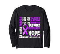 Indosso un nastro viola per concludere il mese della consapevolezza dell'Alzheimer ALZ Maglia a Manica