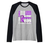 Indosso un nastro viola per concludere il mese della consapevolezza dell'Alzheimer ALZ Maglia con Maniche Raglan