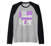 Indosso un nastro viola per concludere il mese della consapevolezza dell'Alzheimer ALZ Maglia con Maniche Raglan