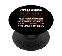 Indosso una maschera perché rispetto gli altri, consapevolezza sociale PopSockets PopGrip Adesivo