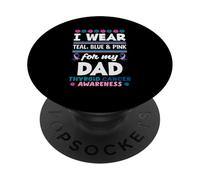 Indosso verde acqua, blu e rosa per la consapevolezza del cancro alla tiroide di mio padre PopSockets PopGrip Adesivo