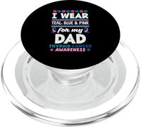 Indosso verde acqua, blu e rosa per la consapevolezza del cancro alla tiroide di mio padre PopSockets PopGrip per MagSafe