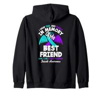Indosso Verde Acqua e Viola in Memoria del Mio Migliore Amico Felpa con Cappuccio