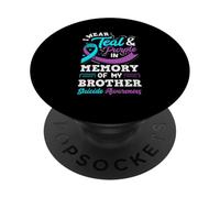 Indosso verde acqua e viola in memoria di mio fratello PopSockets PopGrip Adesivo