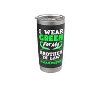 Indosso Verde Per Mio cognato Linfoma Non Hodgkin Bicchiere termico in acciaio inox doppia parete