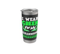 Indosso Verde Per Mio Nipote Linfoma Non-Hodgkin Bicchiere termico in acciaio inox doppia parete
