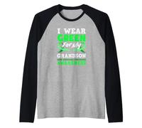 Indosso Verde per Mio Nipote Linfoma Non-Hodgkin Maglia con Maniche Raglan