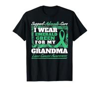 Indosso Verde Smeraldo per la consapevolezza del Cancro al fegato della Nonna Maglietta