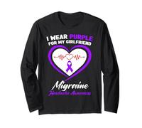 Indosso Viola per la consapevolezza del Mal di Testa dell'emicrania della mia Ragazza Maglia a Manica