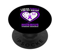 Indosso viola per la consapevolezza della sindrome di mia sorella Moebius PopSockets PopGrip Adesivo