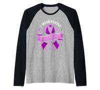 Indosso Viola per la Farfalla della consapevolezza dell'Alzheimer di mia Madre Maglia con Maniche Raglan