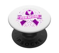 Indosso viola per la farfalla della consapevolezza dell'Alzheimer di mia madre PopSockets PopGrip Adesivo