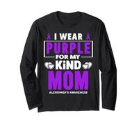 Indosso Viola per La Mia Mamma Alzheimer Consapevolezza Maglia a Manica