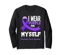 Indosso Viola per Me Stesso Consapevolezza del Cancro al Pancreas Maglia a Manica
