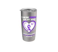 Indosso Viola per mia Moglie - Camicia Lupus Awareness Bicchiere termico in acciaio inox doppia parete