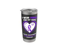Indosso Viola per mia Moglie - Camicia Lupus Awareness Bicchiere termico in acciaio inox doppia parete