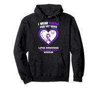 Indosso Viola per mia Moglie - Camicia Lupus Awareness Felpa con Cappuccio