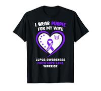 Indosso Viola per mia Moglie - Camicia Lupus Awareness Maglietta