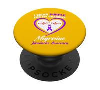 Indosso viola per mia nonna emicrania consapevolezza del mal di testa PopSockets PopGrip Adesivo