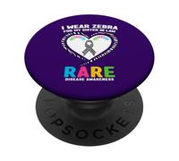 Indosso Zebra per la consapevolezza delle malattie rare di mia cognata PopSockets PopGrip Adesivo