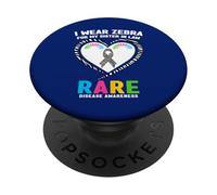 Indosso Zebra per la consapevolezza delle malattie rare di mia cognata PopSockets PopGrip Adesivo