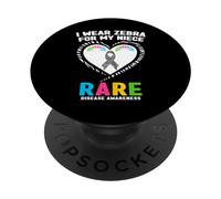 Indosso Zebra per la consapevolezza delle malattie rare di mia nipote PopSockets PopGrip Adesivo