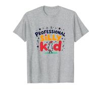 Indovina Che Culo di Pollo Professionale Stupido Bambino Umorismo Maglietta, Uomo, Grigio Melange, L