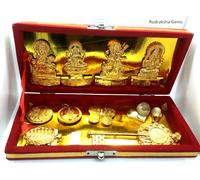 Indù Dio Statua Yantra Diwali Puja Scatola Kubera Ganesh Laxmi Signora Indiana