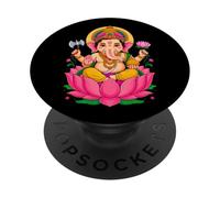 Indù Ganesh Puja Elefante Dio India Méditation Yoga Murti PopSockets PopGrip Adesivo
