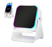 Induction Speaker, Folding Audio Smartphone Bracket with LED Light, 10W Wireless Phone Holder and Speaker Stand, Induction Audio Phone Bracket, for Home Office Travel Christmas Birthday Men Women