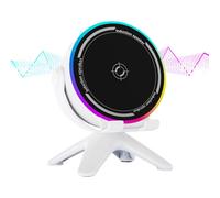 Induction Speaker - Portable Music Device, Wireless RGB Speaker, Electromagnetic Sensor, Instant Phone Audio Amplification, Tech Enthusiast Gadget, Black Mini Sound Box For Travel