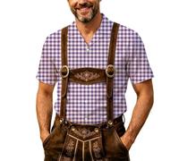 Indumento Gite Festive Nel Mese Di Ottobre Oktoberfest Camicia Viola Uomo