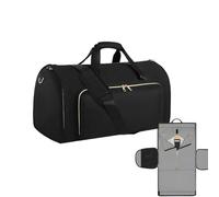 Indumento sulla borsa - 2 in 1 grande borsa da uomo - Borsa da viaggio pieghevole con borsa per il trasporto per uomini e donne, controllo aeroportuale - in bagaglio nemico, Nero, descrizione