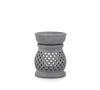 Indus Lifespace - Bruciatore per oli essenziali e lumini in steatite fatto a mano, 7,62 x 10,16 cm, portacandele perfetto per oli essenziali e profumati, realizzato artigianalmente in India