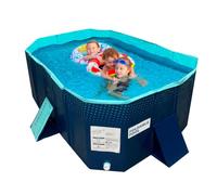 INDUSTEX - Piscina pieghevole Pool, 130x 90 x 45 cm, Piscina per bambini, Piscina per cani portatile, Piscina smontabile, Vasca, Piscina giocattolo, Adatto per bambini, Animali domestici di medie