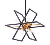 Industrial Chandelier Pendant Light Hanging Lamp, Dining Square Chandeliers Ceiling Lighting Fixture, Farmhouse Living Room Bedroom Suspension Lights