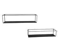 Set di 2 mensole da parete "Tinka" in metallo, colore nero, 60 cm e 65 cm di larghezza
