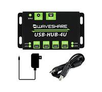 Industrial Grade 4U USB HUB, 4 Port USB 2.0 Hub Adapter for Industrial Office Environments with Higher-level Device Requirements, Onboard LED Indicators,ESD Protection,Over-voltage Protection